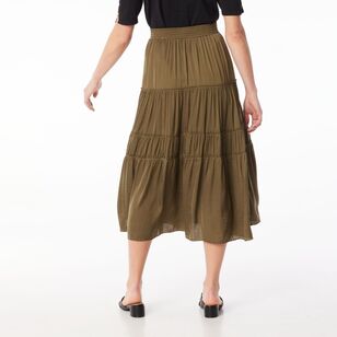 Jane Lamerton Women's Peasant Skirt Khaki