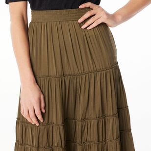 Jane Lamerton Women's Peasant Skirt Khaki