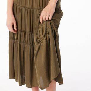 Jane Lamerton Women's Peasant Skirt Khaki