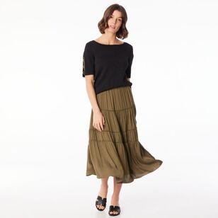 Jane Lamerton Women's Peasant Skirt Khaki