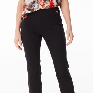 Jane Lamerton Women's Bengaline 7/8 Button Pants Black