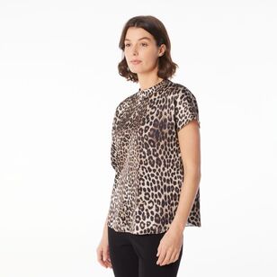 Jane Lamerton Women's Ocelot Shell Top Print