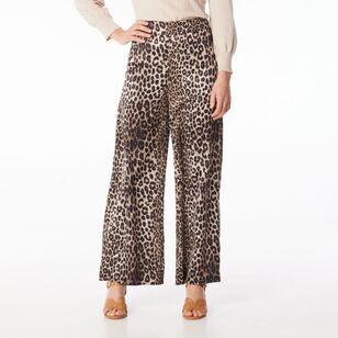 Jane Lamerton Women's Silky Sateen Wide Leg Pants Print