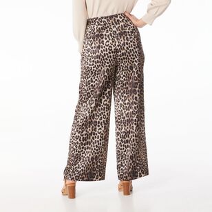 Jane Lamerton Women's Silky Sateen Wide Leg Pants Print