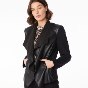 Jane Lamerton Women's Spliced Ponte Jacket Black