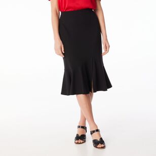 Jane Lamerton Women’s Ponte Asymmetric Hem Skirt Black