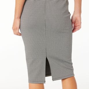 Khoko Smart Women's Houndstooth Pencil Skirt Houndstooth