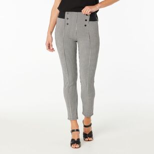 Khoko Smart Women's Houndstooth Button Pants Houndstooth