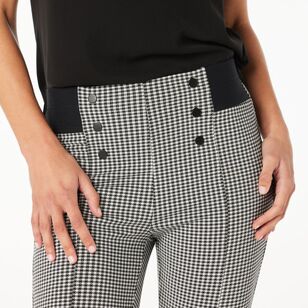 Khoko Smart Women's Houndstooth Button Pants Houndstooth