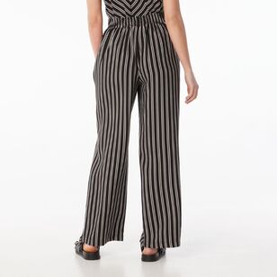 Khoko Edition Women's Stripe Contrast Pants Black