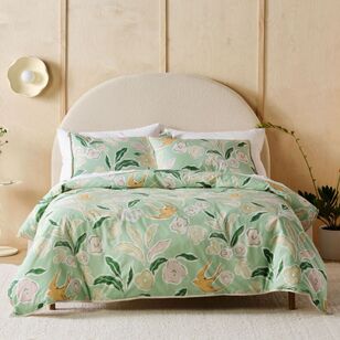 Linen House Hydria Cotton Quilt Cover Set Green