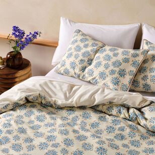 Linen House Rimini Cotton Quilt Cover Set Blue