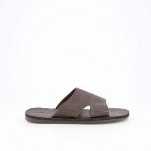 JC Lanyon Men's Jason Synthetic Cut Out Slide Brown