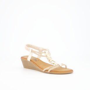 Just Bee Women's Selda T Bar Sandals Beige