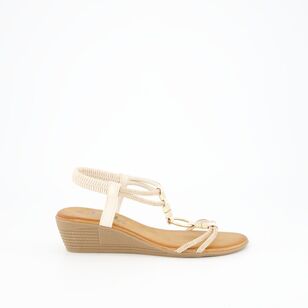 Just Bee Women's Selda T Bar Sandals Beige