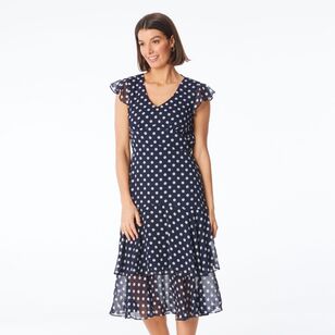 Jane Lamerton Women's Spot Tea Dress Navy