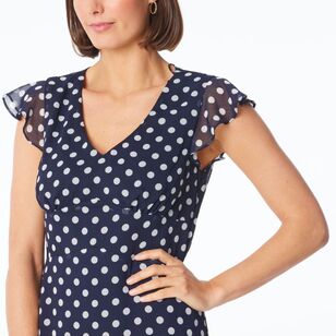 Jane Lamerton Women's Spot Tea Dress Navy