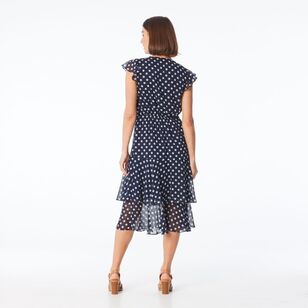 Jane Lamerton Women's Spot Tea Dress Navy