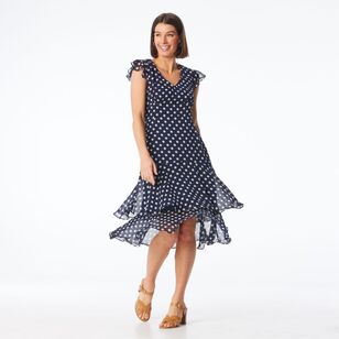 Jane Lamerton Women's Spot Tea Dress Navy