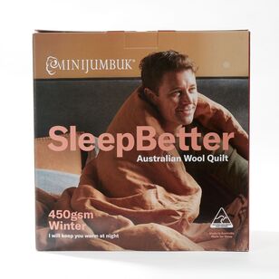 MiniJumbuk 450 GSM Sleep Better Winter Australian Wool Quilt White Queen