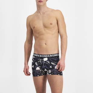 Bonds Men's Everyday Nature Print Trunks 3 Pack Black & Print