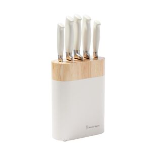 Stanley Rogers 6 Piece Oval Knife Block Set White