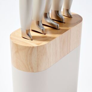 Stanley Rogers 6 Piece Oval Knife Block Set White