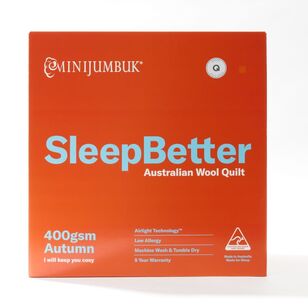 Minijumbuk 400 GSM Sleep Better Autumn Australian Wool Quilt White