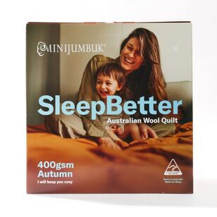 Minijumbuk 400 GSM Sleep Better Autumn Australian Wool Quilt White Queen