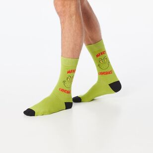 Mitch Dowd Men's Grinch Merry Grinchmas Socks Green 41487