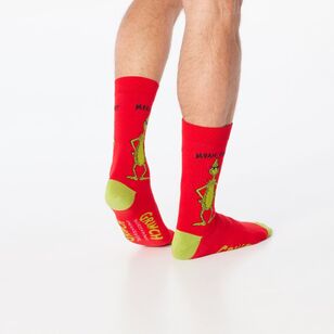 Mitch Dowd Men's Grinch Mean One Socks Red 41487