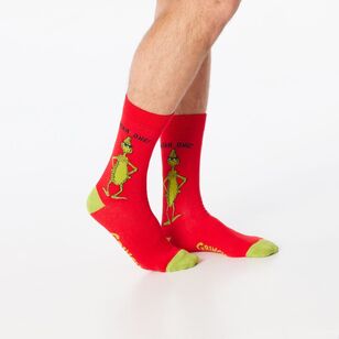 Mitch Dowd Men's Grinch Mean One Socks Red 41487