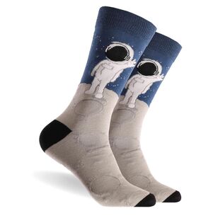 Mitch Dowd Men's Space Fun Crew Sock 2 Pack Grey & Multicoloured 41487