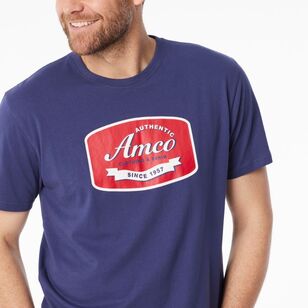 Amco Men's Badge Printed Tee Navy