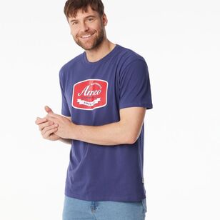 Amco Men's Badge Printed Tee Navy