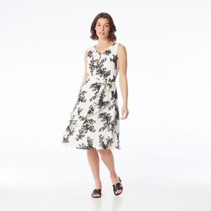 Khoko Smart Women's Mono Fern Dress Ivory