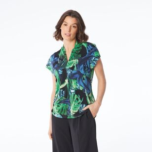 Jane Lamerton Women's Jersey V Neck Jungle Top Jungle