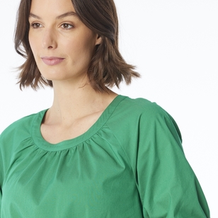 Jane Lamerton Women's Gathered Top Emerald