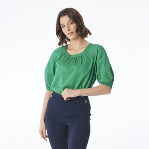 Jane Lamerton Women's Gathered Top Emerald