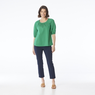 Jane Lamerton Women's Gathered Top Emerald