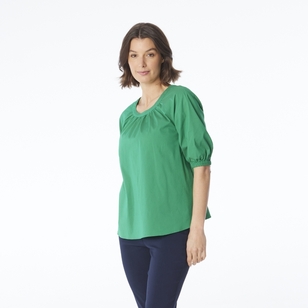 Jane Lamerton Women's Gathered Top Emerald