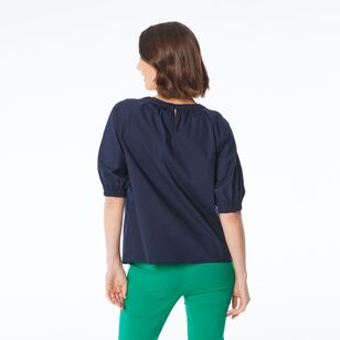 Jane Lamerton Women's Gathered Top Midnight