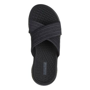 Skechers Women's Go Walk Flex Impressed Crossover Slides Black Grey