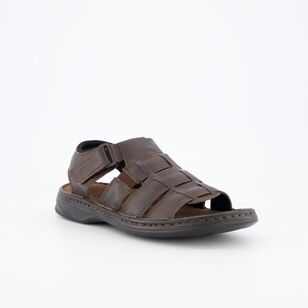 Slatters Men's Barrot Gladiator Sandals Dark Brown