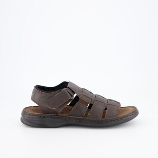 Slatters Men's Barrot Gladiator Sandals Dark Brown