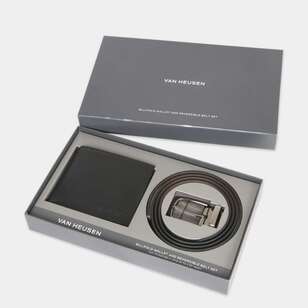 Van Heusen Belt and Wallet Gift Set Black