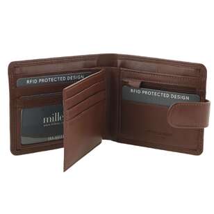 Milleni Leather Wallet and Belt Set Tan