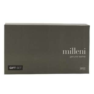 Milleni Leather Wallet and Belt Set Tan