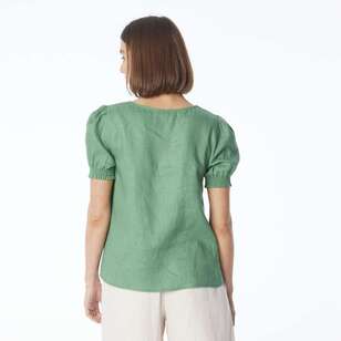 Khoko Edition Women's Shirred Cuff Top Moss