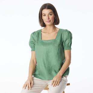 Khoko Edition Women's Shirred Cuff Top Moss